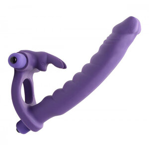 Double Delight Dual Penetration Vibrating Rabbit Cock Ring