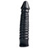 Large Dildo With Ribbed Shaft - Black_