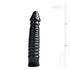 Large Dildo With Ribbed Shaft - Black_