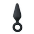 Black Buttplugs With Pull Ring - Medium_