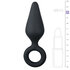 Black Buttplugs With Pull Ring - Medium_